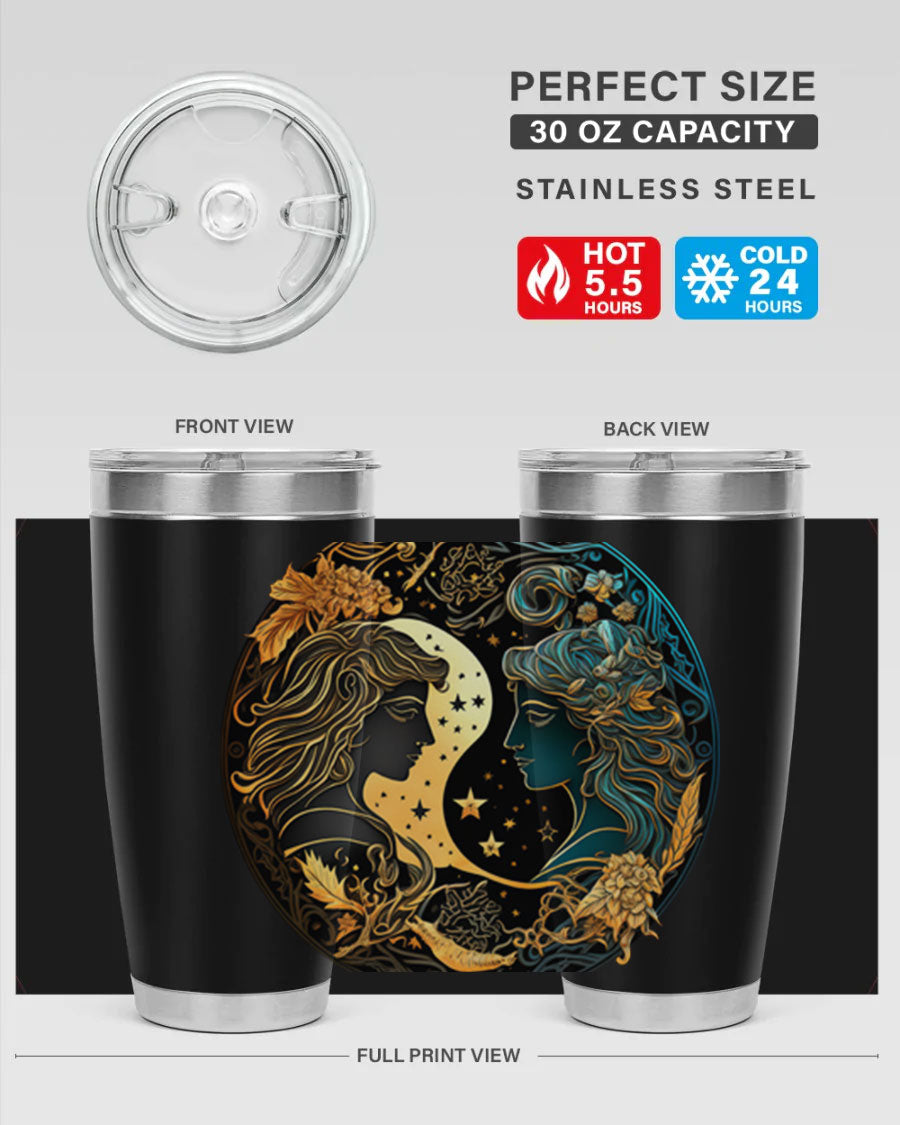 Gemini 216# 20oz Tumbler made of stainless steel with a sleek design, featuring a press-in lid and copper lining for insulation.