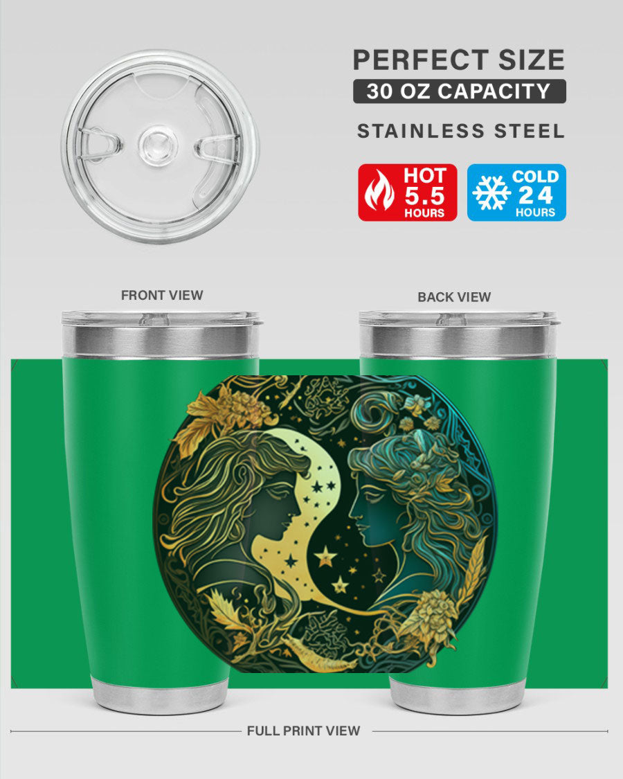 Gemini 216# 20oz Tumbler made of stainless steel with a sleek design, featuring a press-in lid and copper lining for insulation.