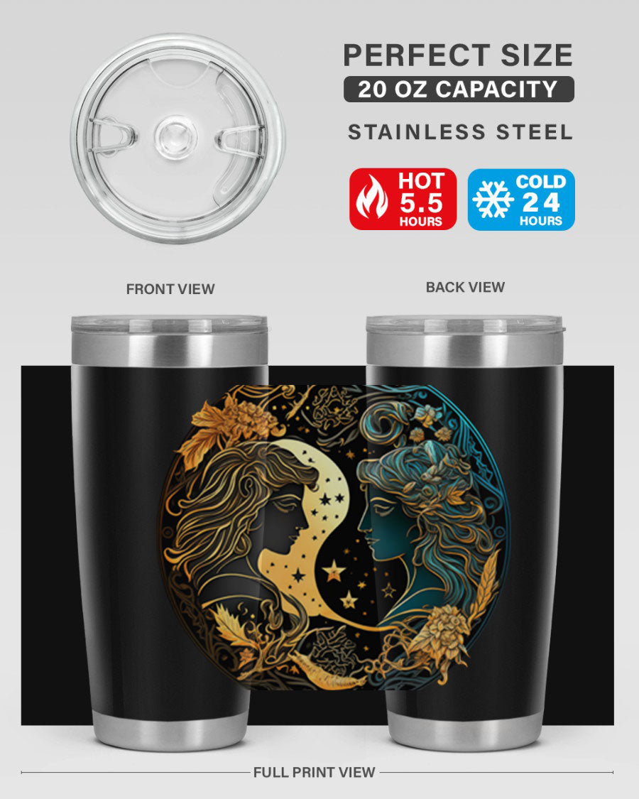 Gemini 216# 20oz Tumbler made of stainless steel with a sleek design, featuring a press-in lid and copper lining for insulation.