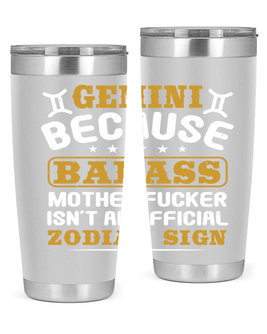 Gemini 218# Zodiac Tumbler in stainless steel with a stylish design, perfect for hot and cold beverages.