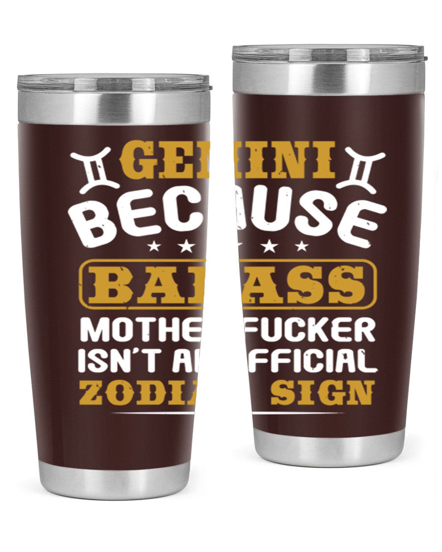 Gemini 218# Zodiac Tumbler in stainless steel with a stylish design, perfect for hot and cold beverages.