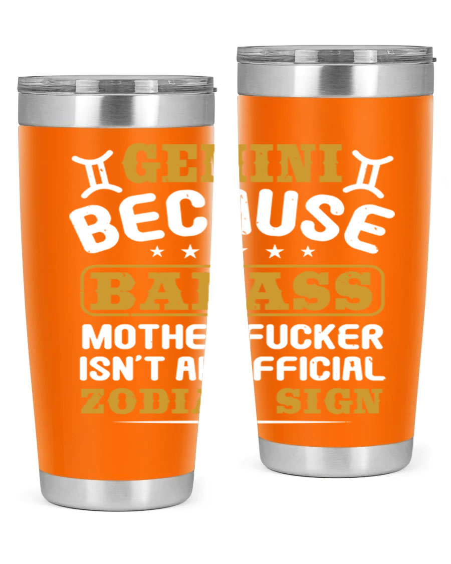 Gemini 218# Zodiac Tumbler in stainless steel with a stylish design, perfect for hot and cold beverages.