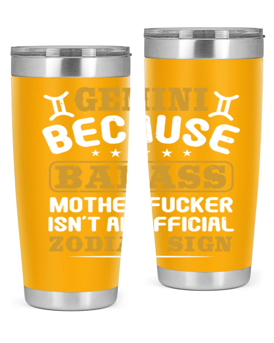 Gemini 218# Zodiac Tumbler in stainless steel with a stylish design, perfect for hot and cold beverages.
