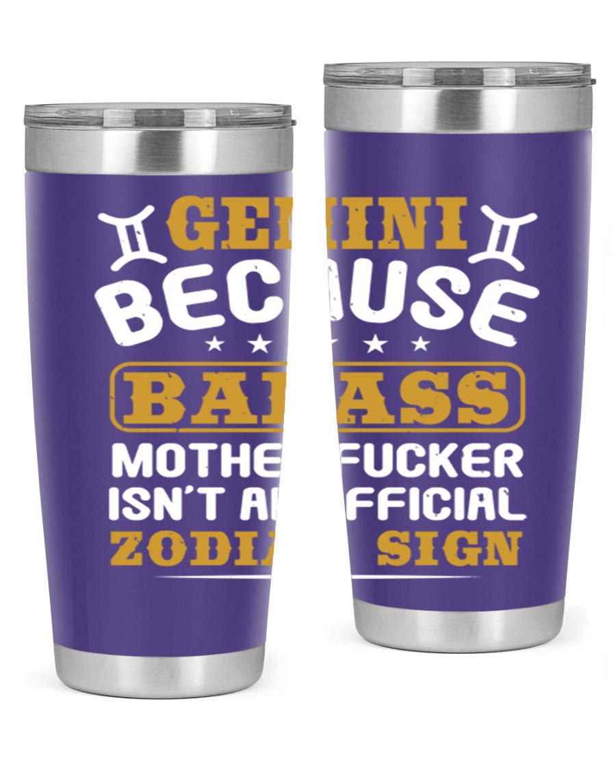 Gemini 218# Zodiac Tumbler in stainless steel with a stylish design, perfect for hot and cold beverages.