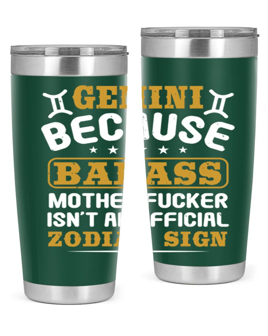 Gemini 218# Zodiac Tumbler in stainless steel with a stylish design, perfect for hot and cold beverages.