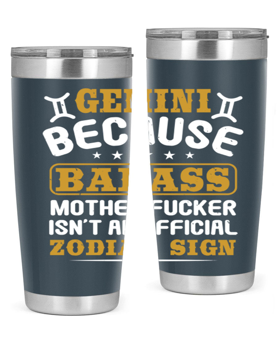 Gemini 218# Zodiac Tumbler in stainless steel with a stylish design, perfect for hot and cold beverages.