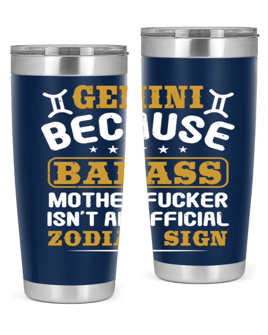 Gemini 218# Zodiac Tumbler in stainless steel with a stylish design, perfect for hot and cold beverages.