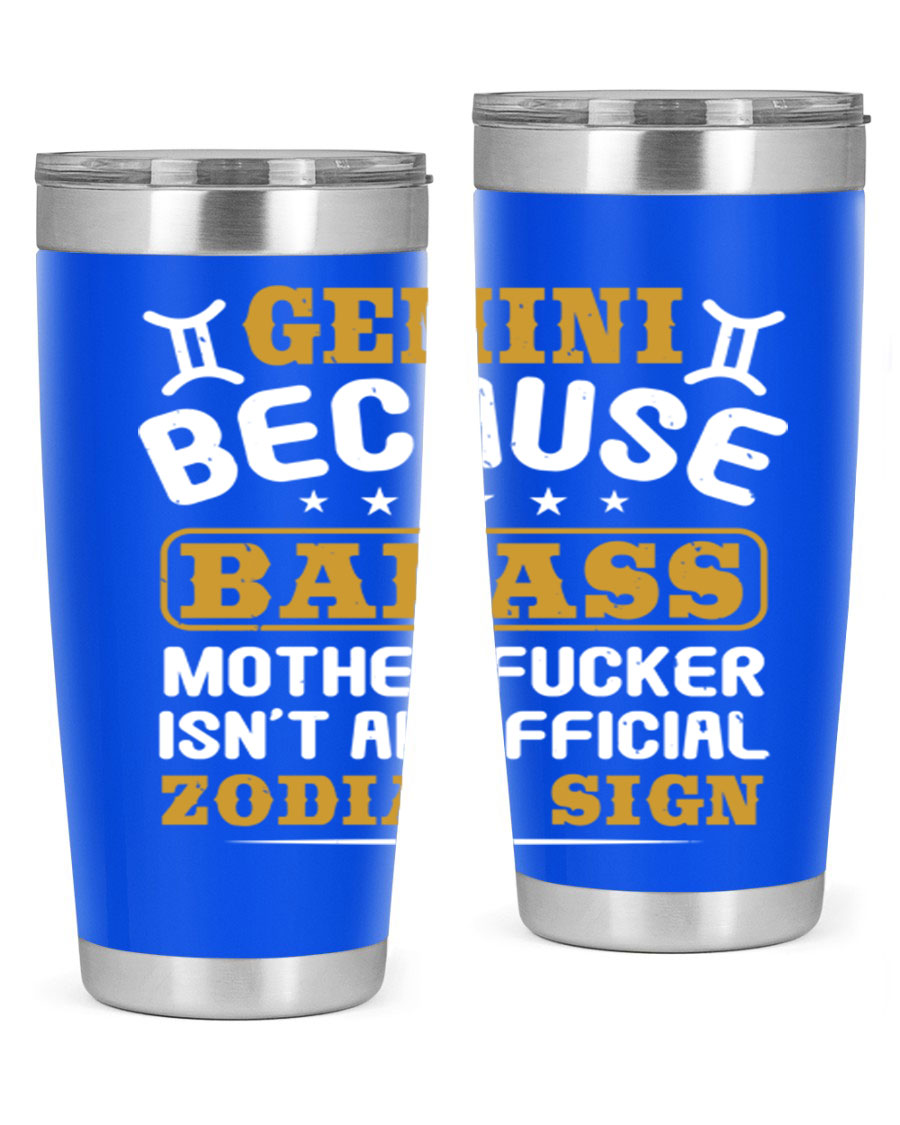 Gemini 218# Zodiac Tumbler in stainless steel with a stylish design, perfect for hot and cold beverages.