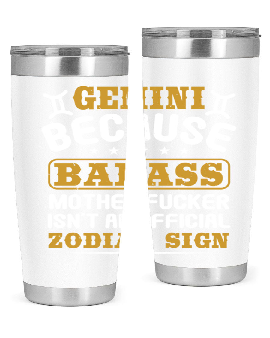 Gemini 218# Zodiac Tumbler in stainless steel with a stylish design, perfect for hot and cold beverages.