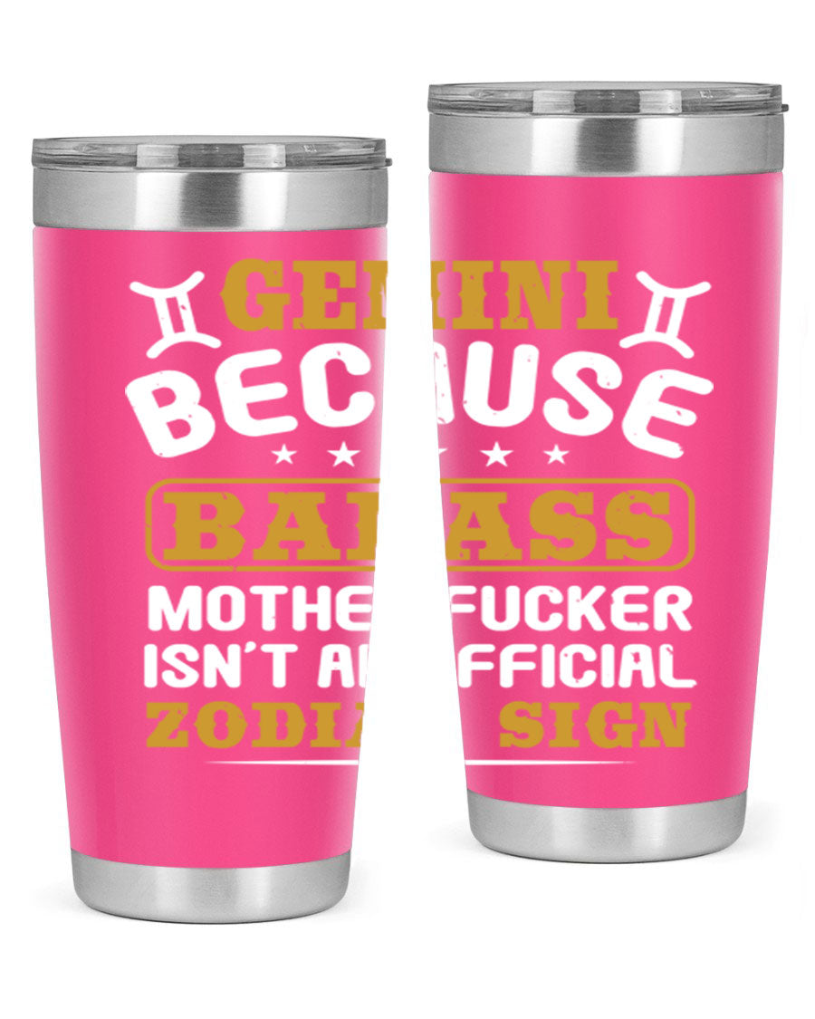 Gemini 218# Zodiac Tumbler in stainless steel with a stylish design, perfect for hot and cold beverages.