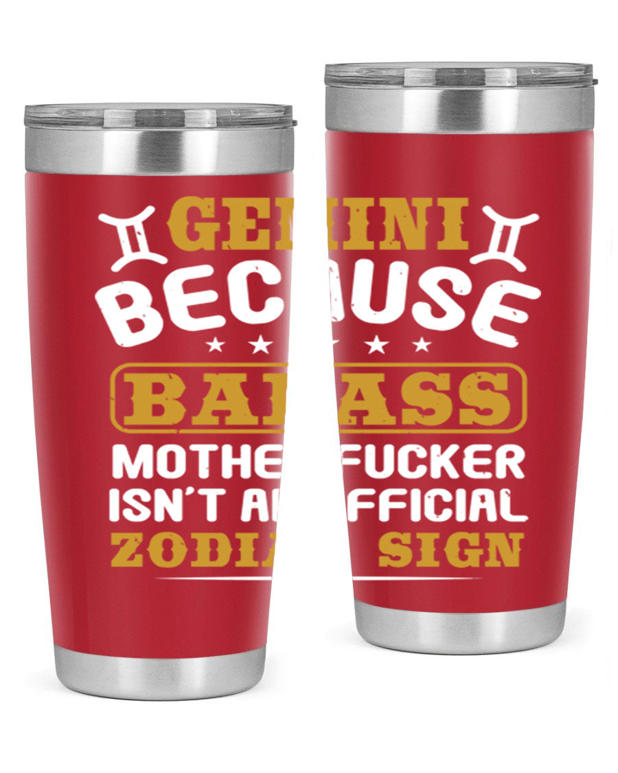 Gemini 218# Zodiac Tumbler in stainless steel with a stylish design, perfect for hot and cold beverages.