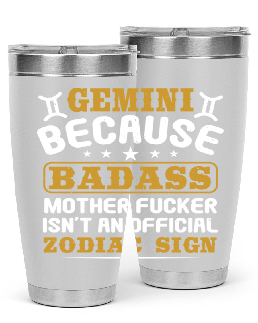 Gemini 218# Zodiac Tumbler in stainless steel with a stylish design, perfect for hot and cold beverages.