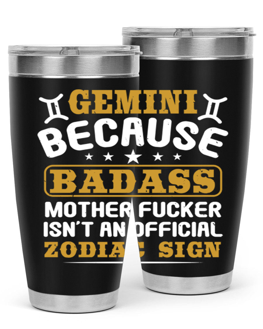 Gemini 218# Zodiac Tumbler in stainless steel with a stylish design, perfect for hot and cold beverages.