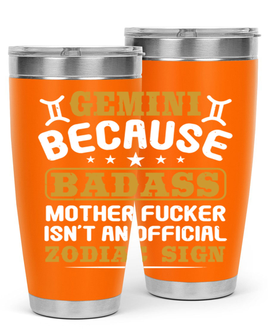 Gemini 218# Zodiac Tumbler in stainless steel with a stylish design, perfect for hot and cold beverages.