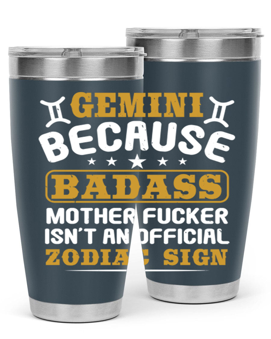 Gemini 218# Zodiac Tumbler in stainless steel with a stylish design, perfect for hot and cold beverages.