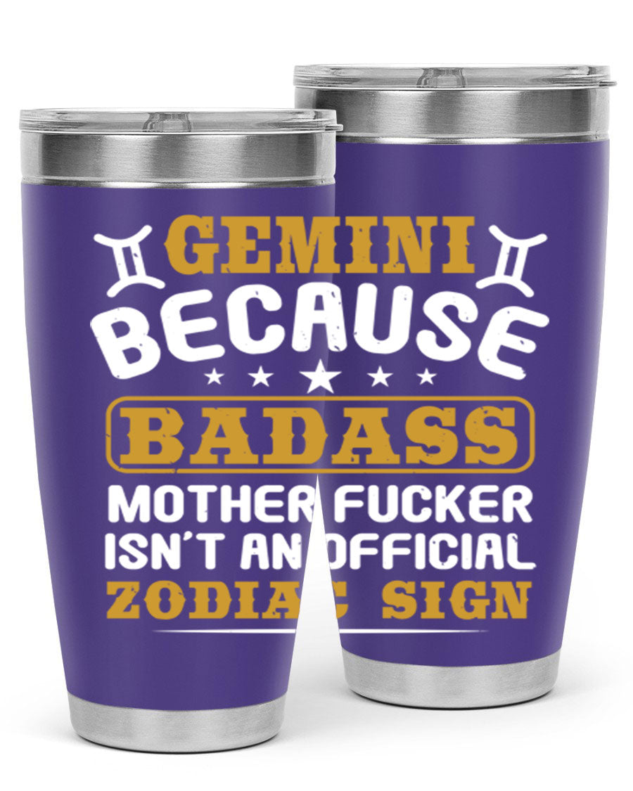 Gemini 218# Zodiac Tumbler in stainless steel with a stylish design, perfect for hot and cold beverages.