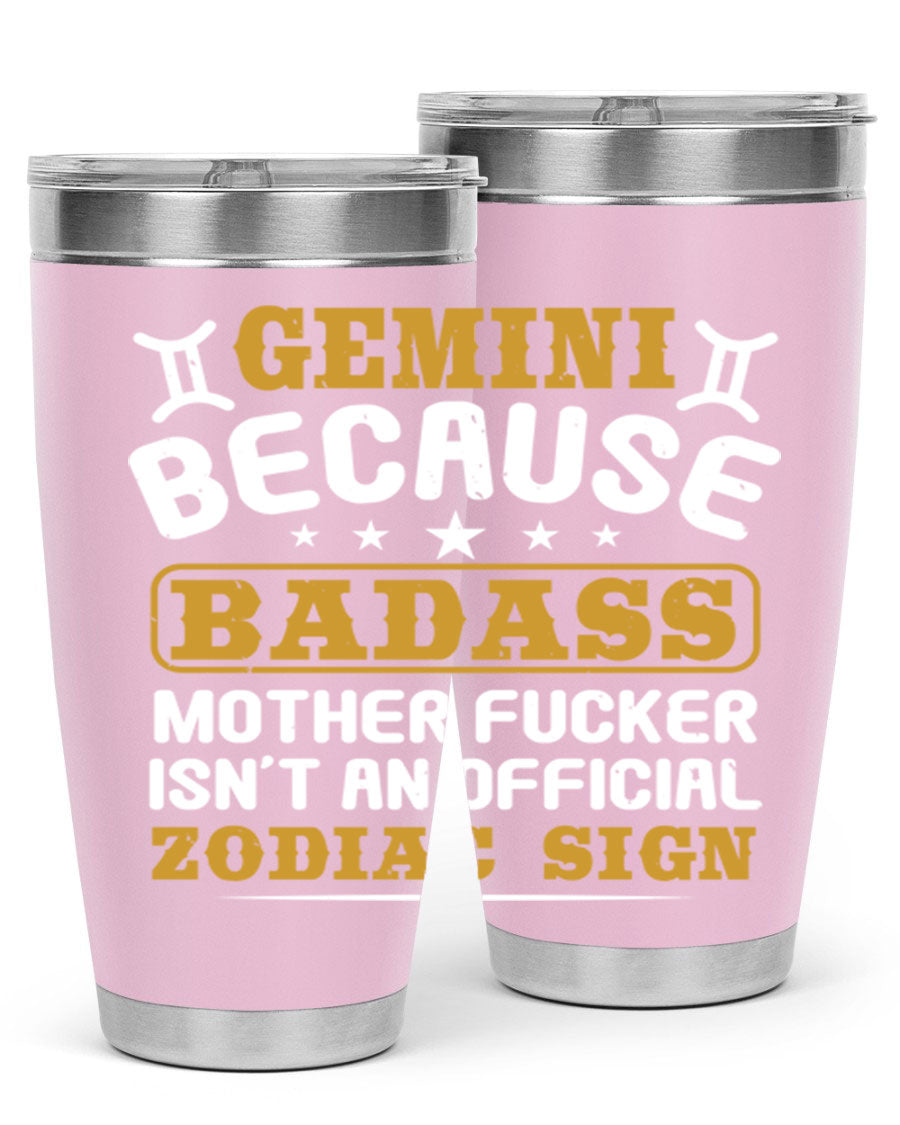 Gemini 218# Zodiac Tumbler in stainless steel with a stylish design, perfect for hot and cold beverages.