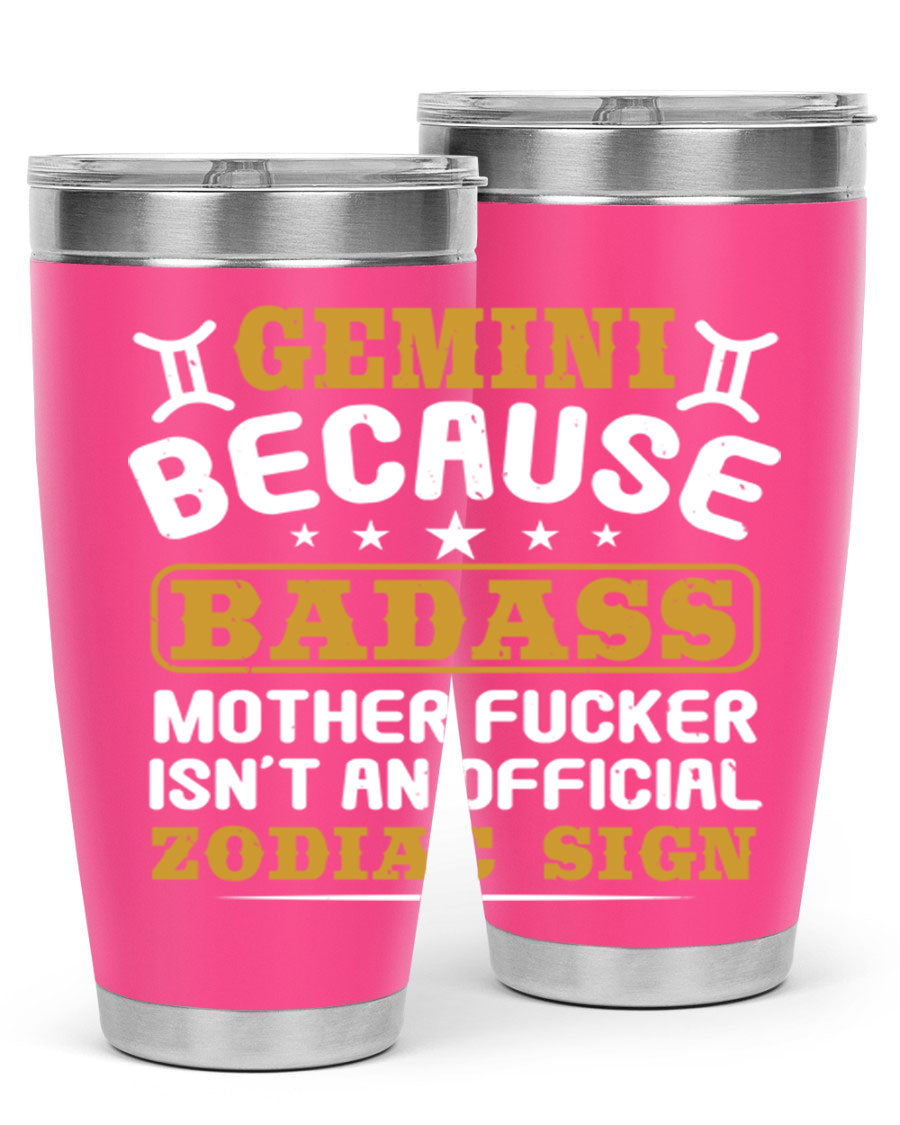 Gemini 218# Zodiac Tumbler in stainless steel with a stylish design, perfect for hot and cold beverages.