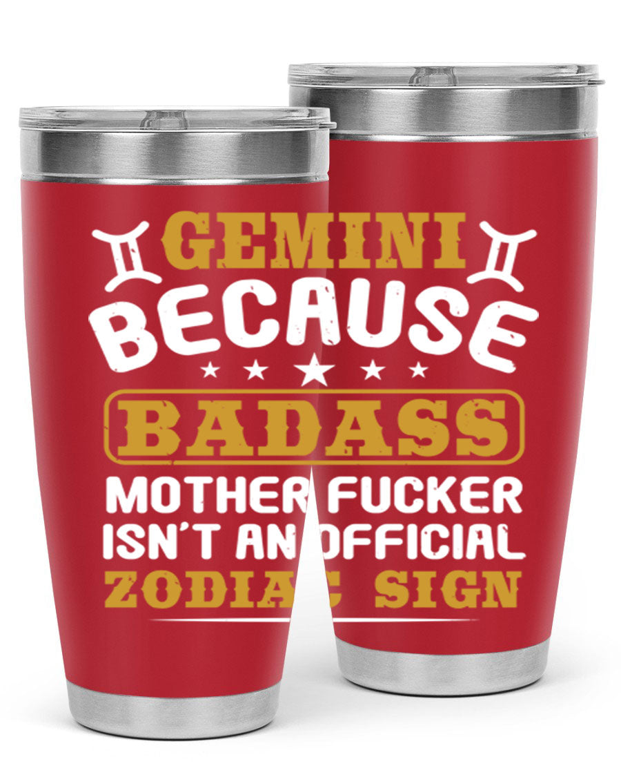 Gemini 218# Zodiac Tumbler in stainless steel with a stylish design, perfect for hot and cold beverages.