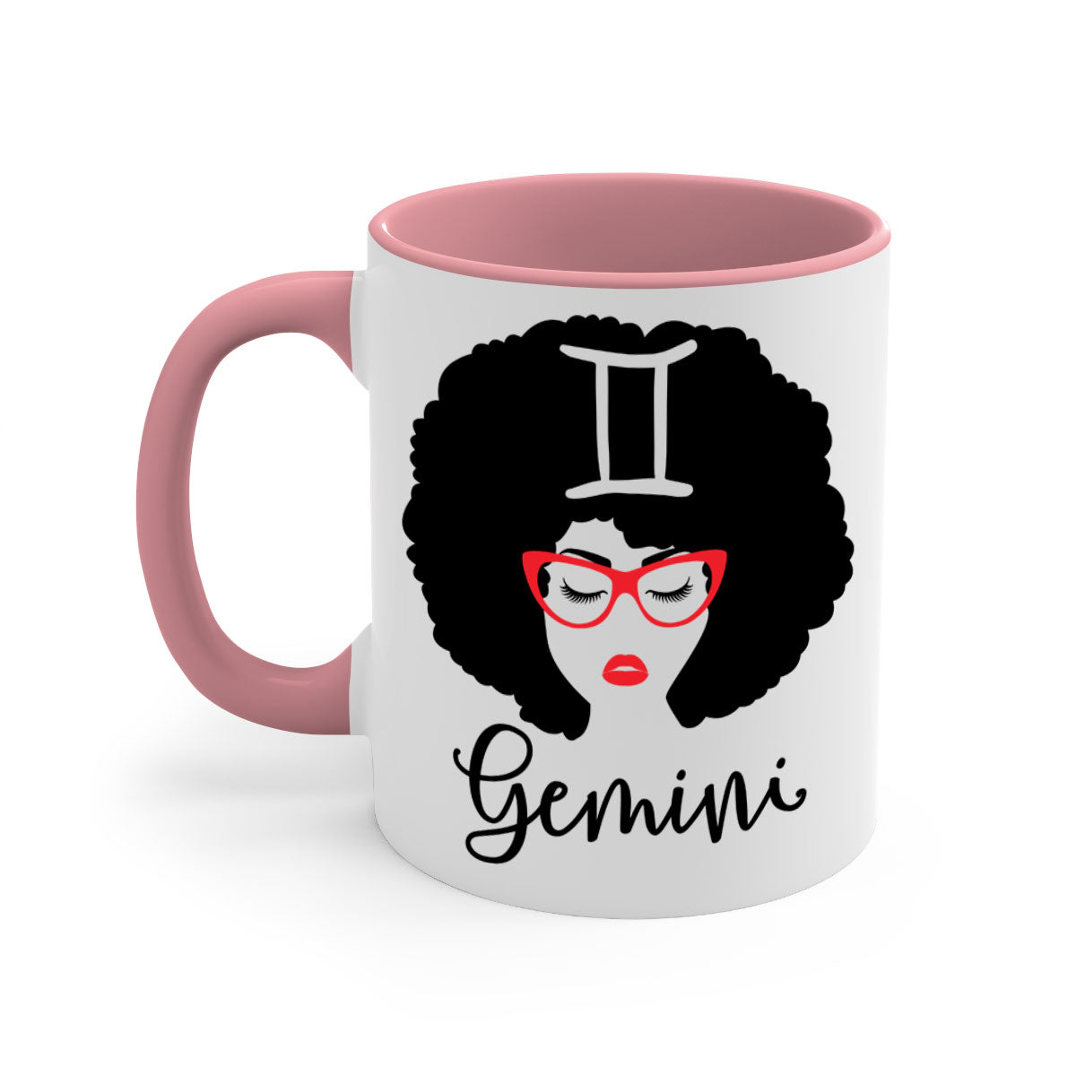 Gemini 235# Zodiac Mug with a glossy finish, featuring a colored handle and interior, available in multiple colors.
