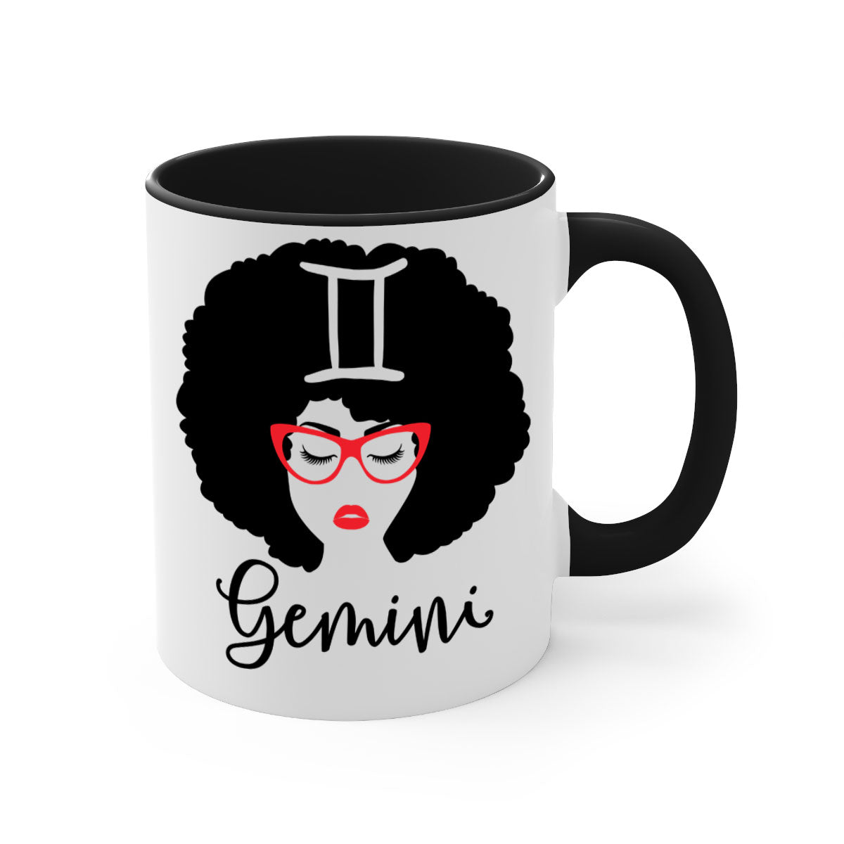 Gemini 235# Zodiac Mug with a glossy finish, featuring a colored handle and interior, available in multiple colors.