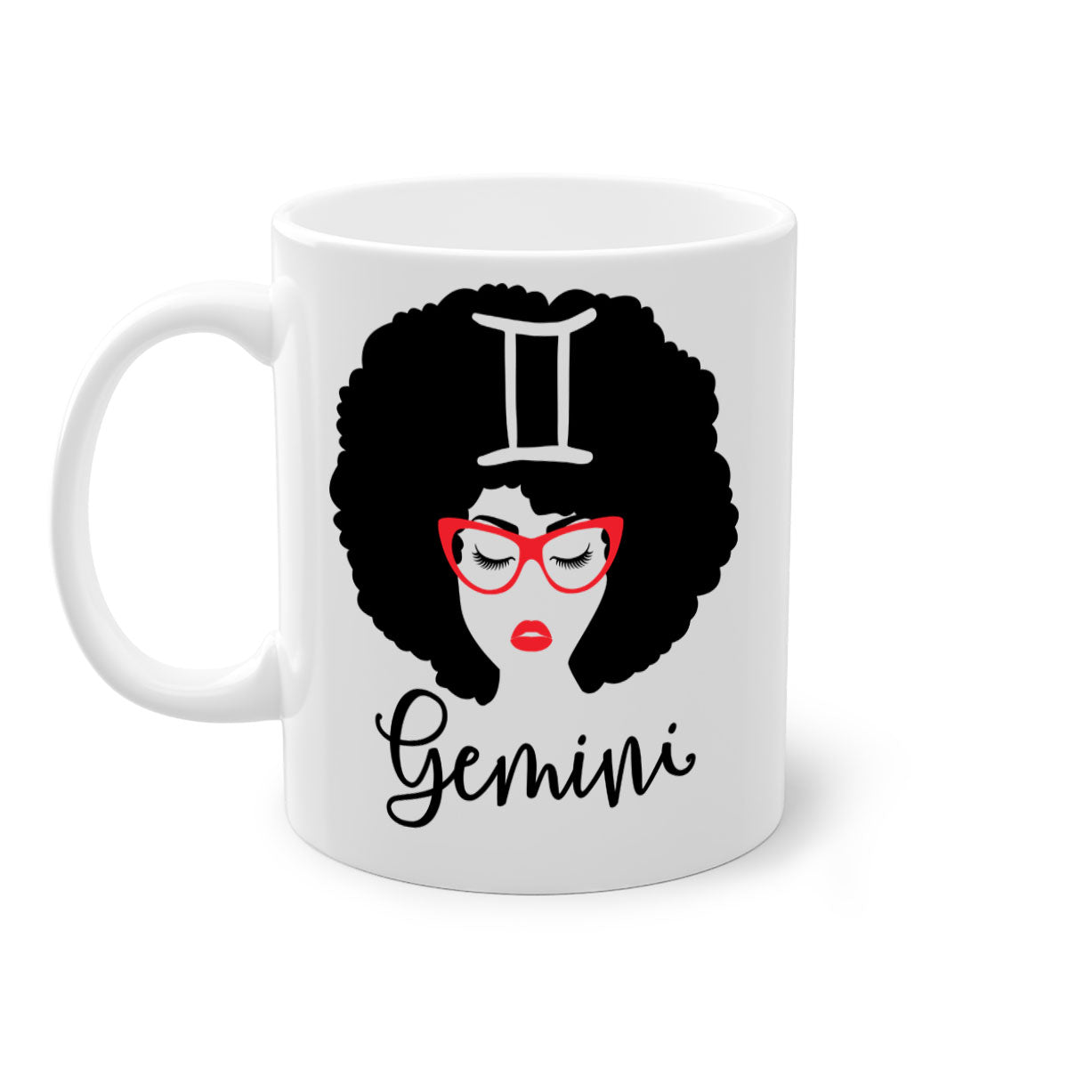 Gemini 235# Zodiac Mug with a glossy finish, featuring a colored handle and interior, available in multiple colors.