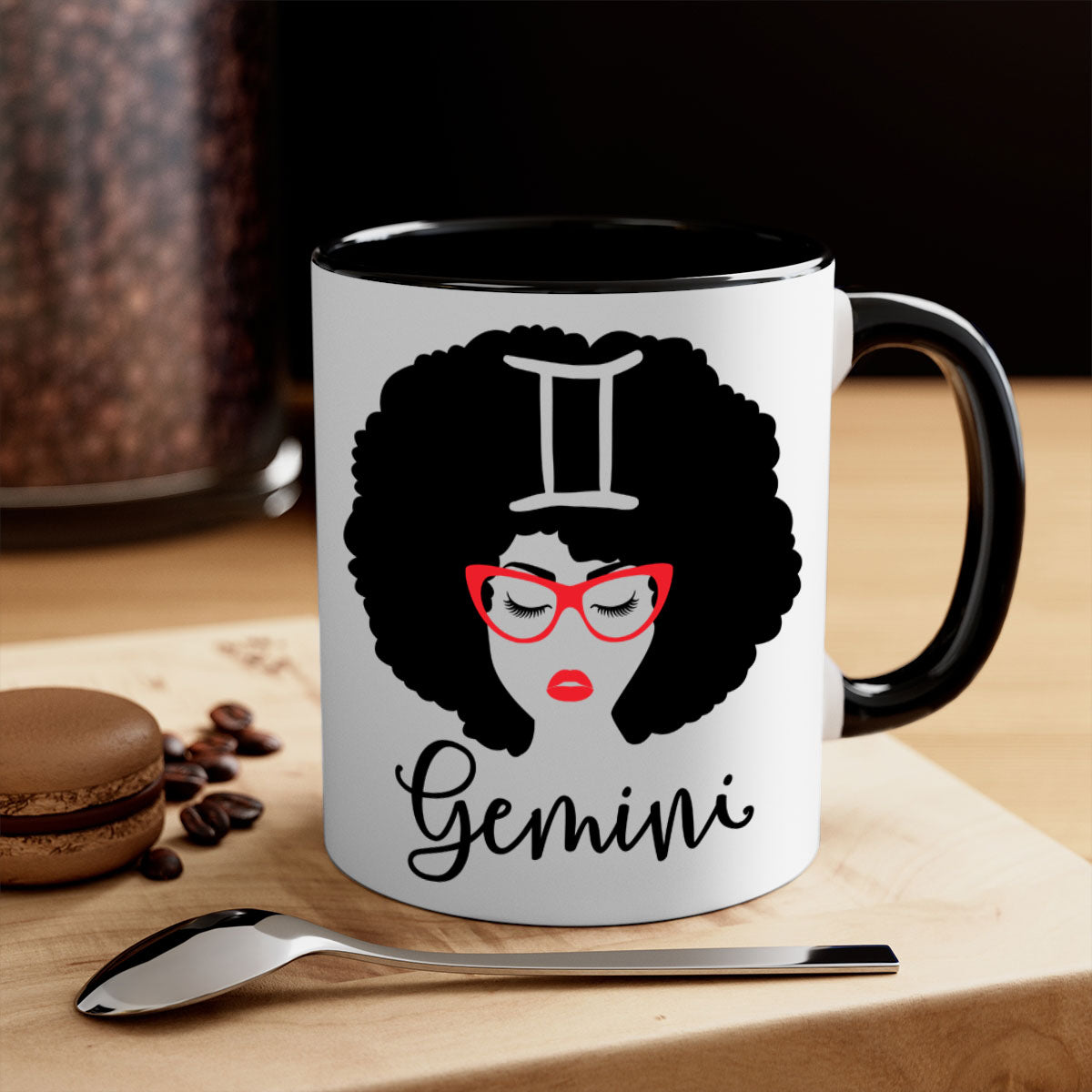 Gemini 235# Zodiac Mug with a glossy finish, featuring a colored handle and interior, available in multiple colors.