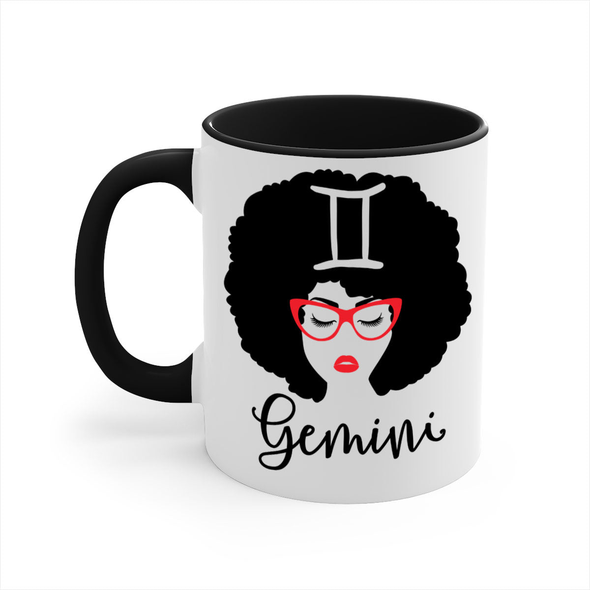 Gemini 235# Zodiac Mug with a glossy finish, featuring a colored handle and interior, available in multiple colors.