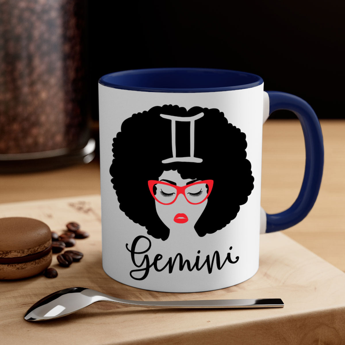 Gemini 235# Zodiac Mug with a glossy finish, featuring a colored handle and interior, available in multiple colors.