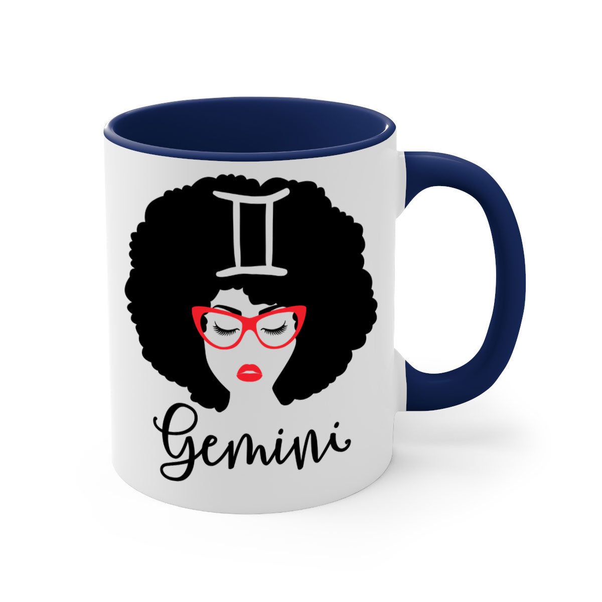 Gemini 235# Zodiac Mug with a glossy finish, featuring a colored handle and interior, available in multiple colors.