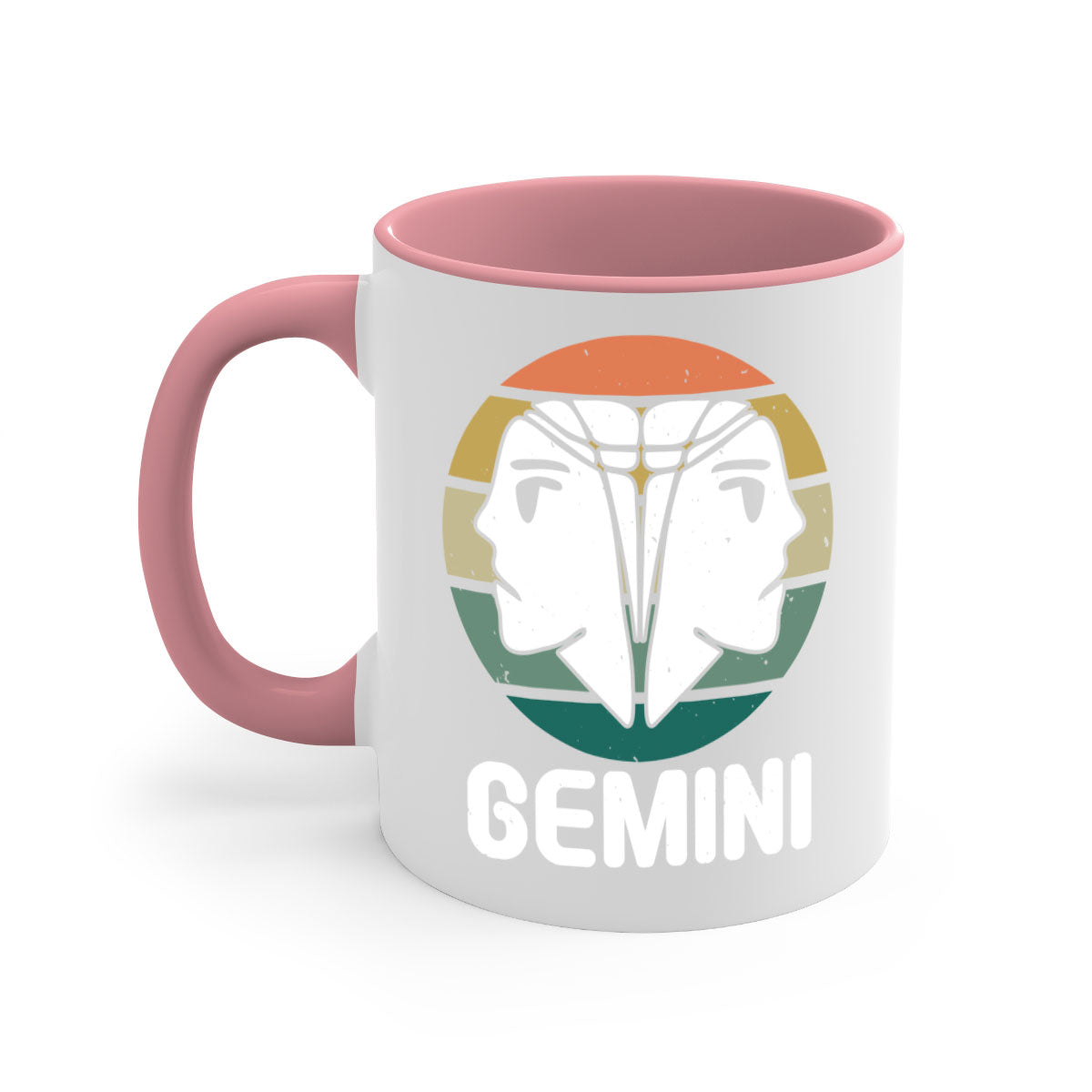 Gemini 236# Zodiac Mug with a glossy finish, featuring a colored handle and interior, available in five vibrant colors.