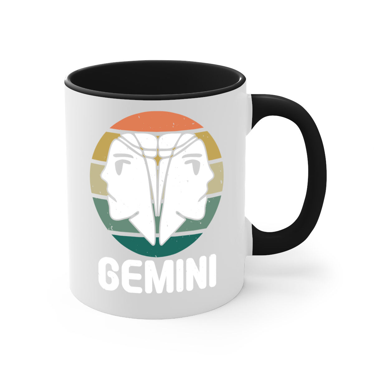 Gemini 236# Zodiac Mug with a glossy finish, featuring a colored handle and interior, available in five vibrant colors.