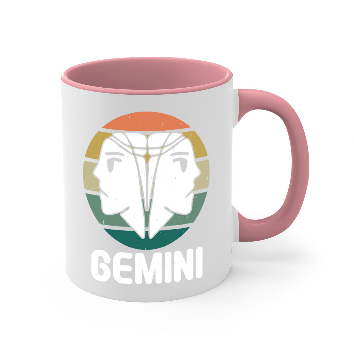 Gemini 236# Zodiac Mug with a glossy finish, featuring a colored handle and interior, available in five vibrant colors.