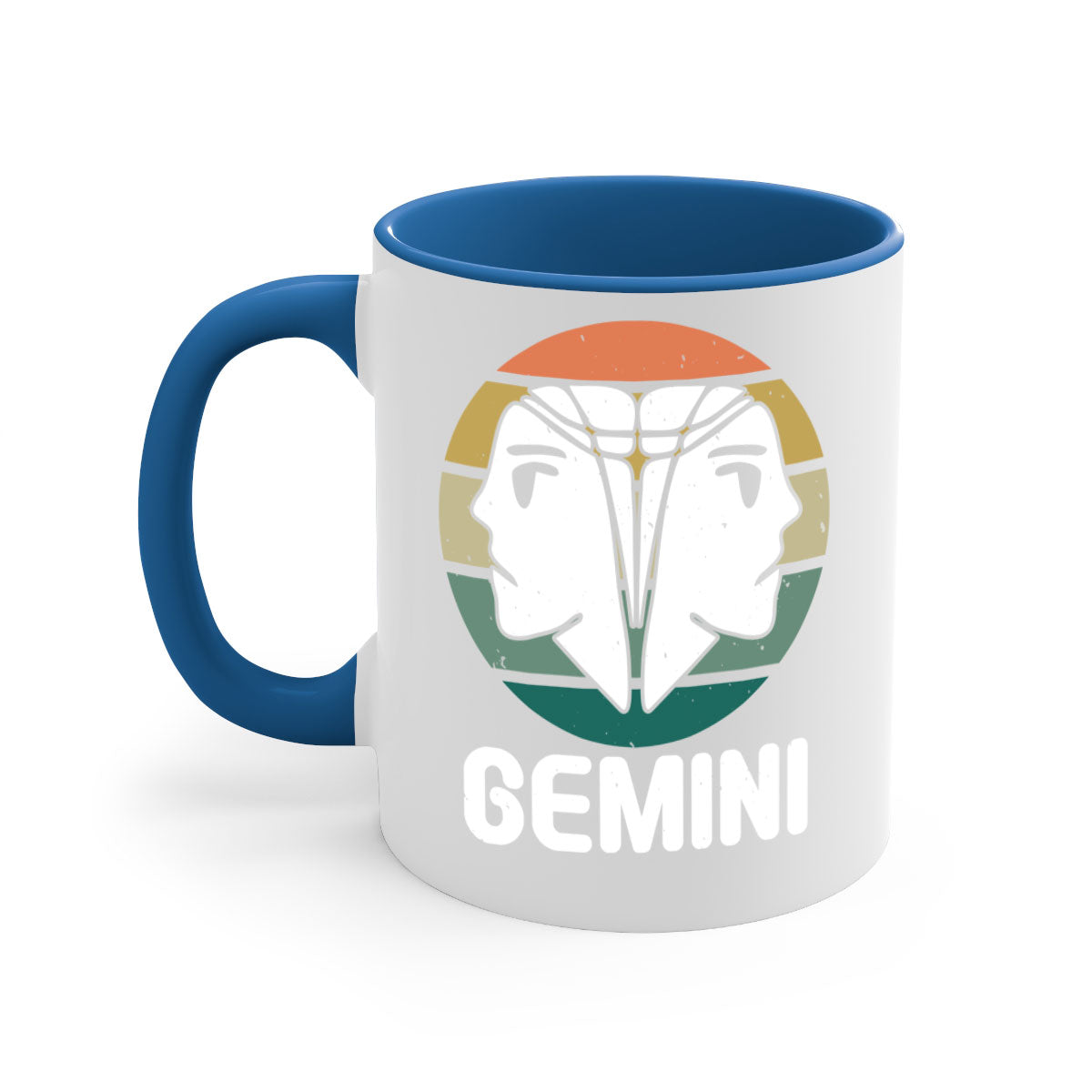 Gemini 236# Zodiac Mug with a glossy finish, featuring a colored handle and interior, available in five vibrant colors.