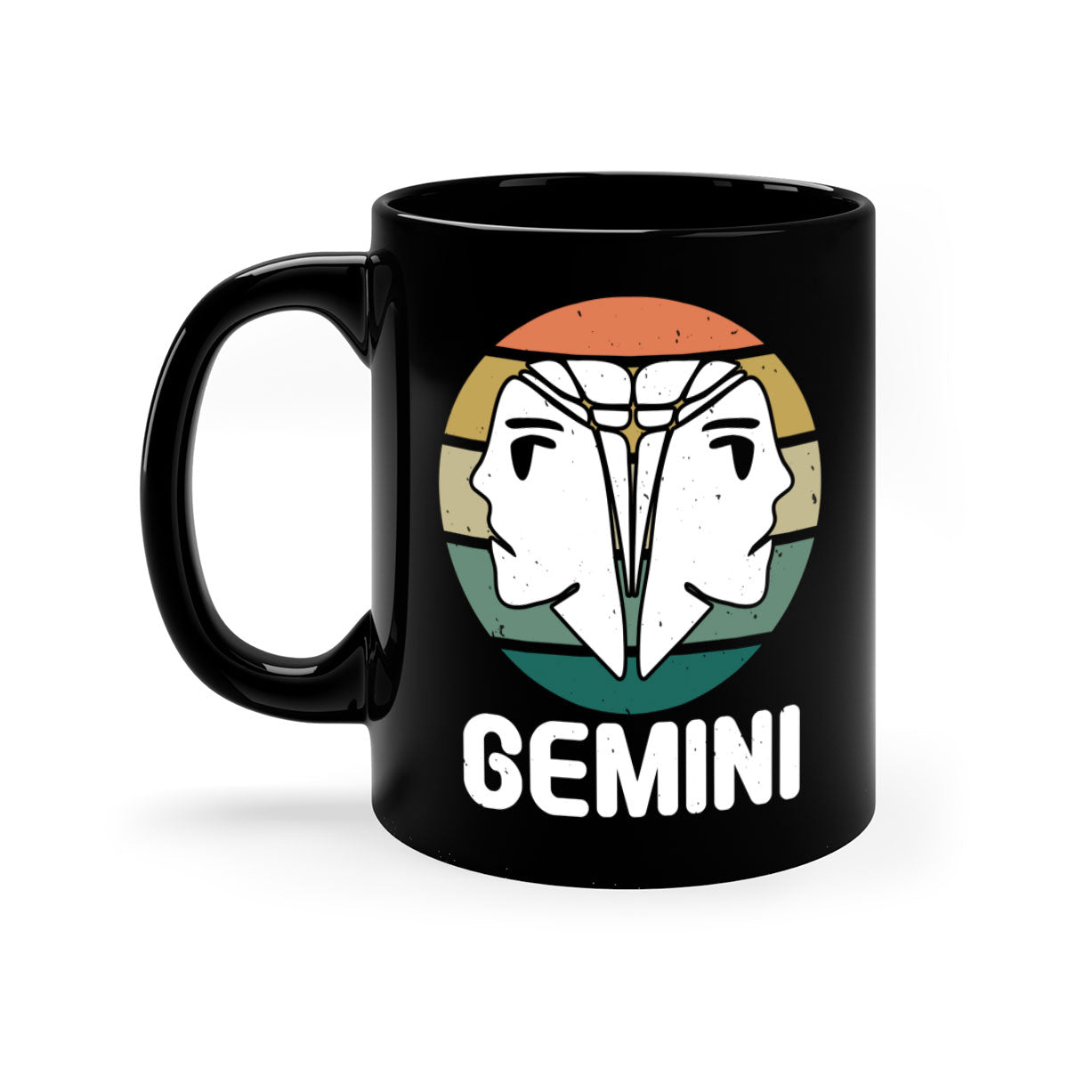 Gemini 236# Zodiac Mug with a glossy finish, featuring a colored handle and interior, available in five vibrant colors.
