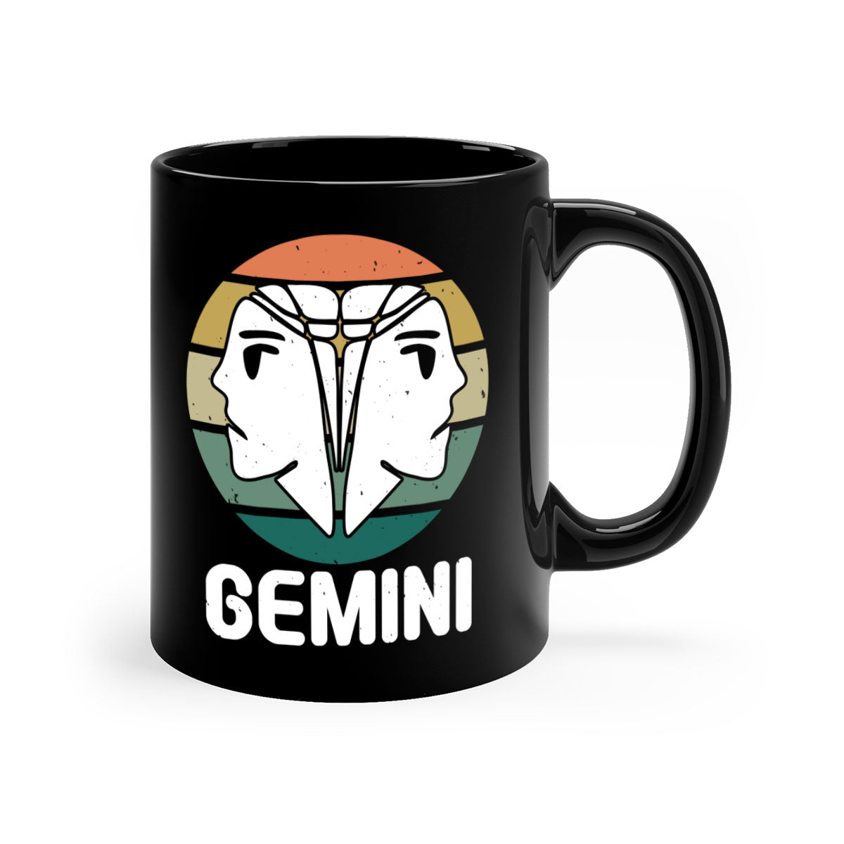 Gemini 236# Zodiac Mug with a glossy finish, featuring a colored handle and interior, available in five vibrant colors.