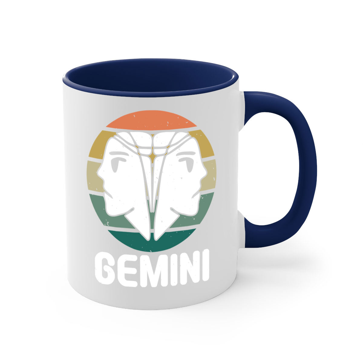 Gemini 236# Zodiac Mug with a glossy finish, featuring a colored handle and interior, available in five vibrant colors.