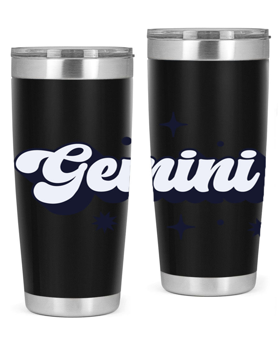 Gemini 240# Zodiac Tumbler in stainless steel with a copper lining, featuring a press-in lid and zodiac design.