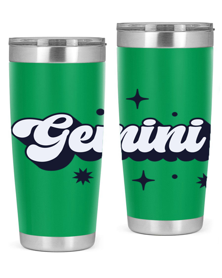 Gemini 240# Zodiac Tumbler in stainless steel with a copper lining, featuring a press-in lid and zodiac design.