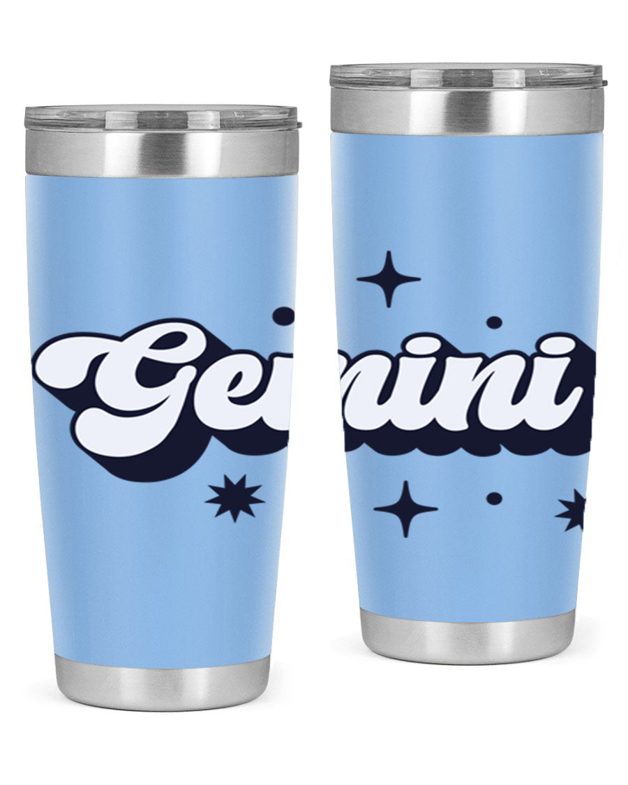 Gemini 240# Zodiac Tumbler in stainless steel with a copper lining, featuring a press-in lid and zodiac design.