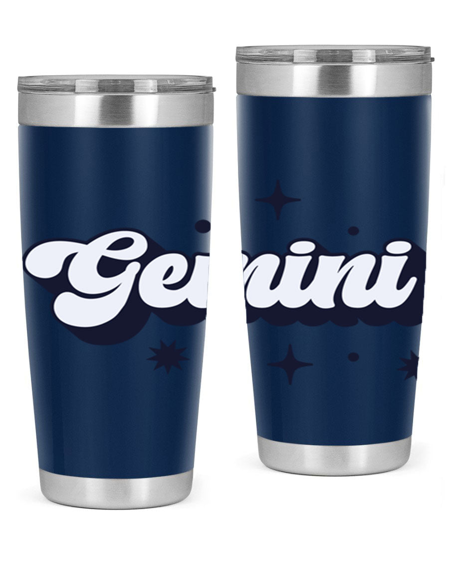 Gemini 240# Zodiac Tumbler in stainless steel with a copper lining, featuring a press-in lid and zodiac design.