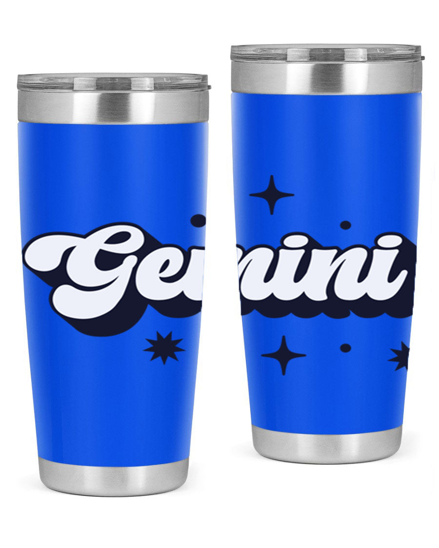 Gemini 240# Zodiac Tumbler in stainless steel with a copper lining, featuring a press-in lid and zodiac design.