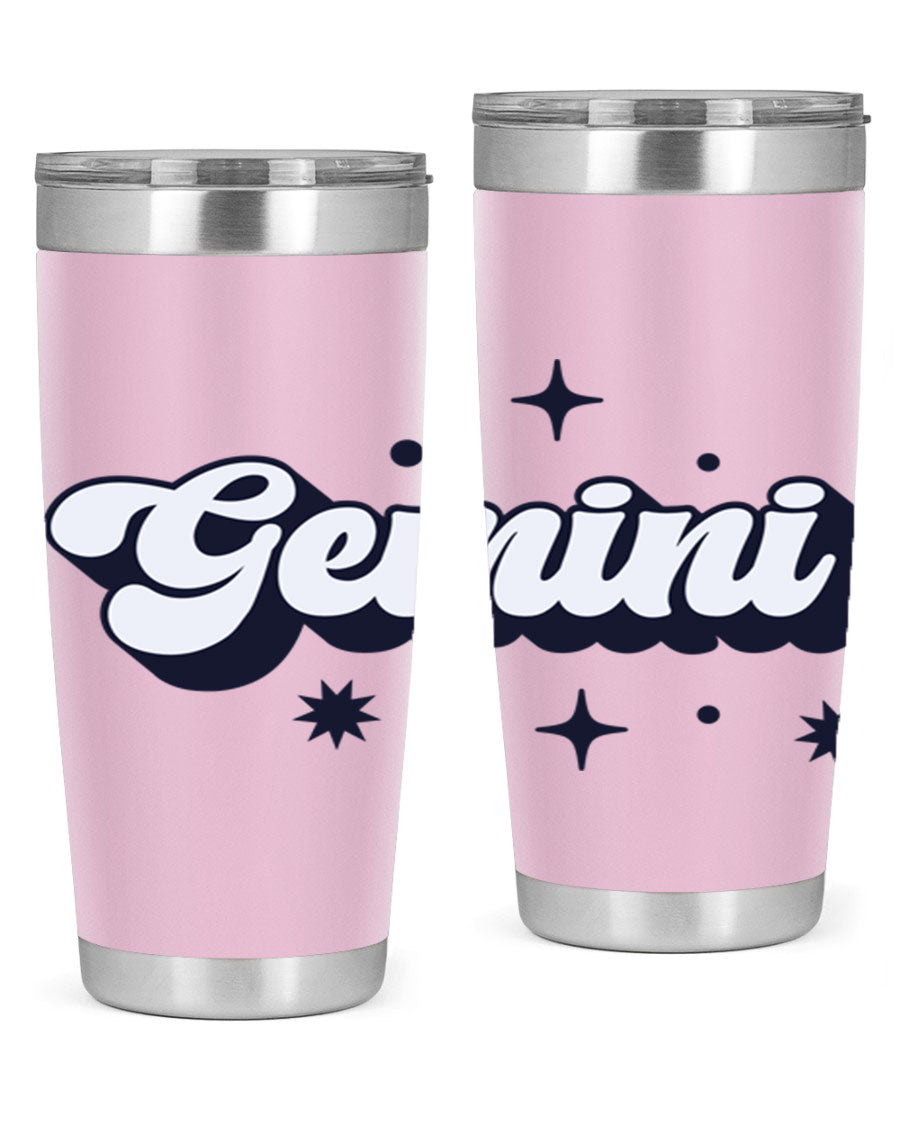 Gemini 240# Zodiac Tumbler in stainless steel with a copper lining, featuring a press-in lid and zodiac design.