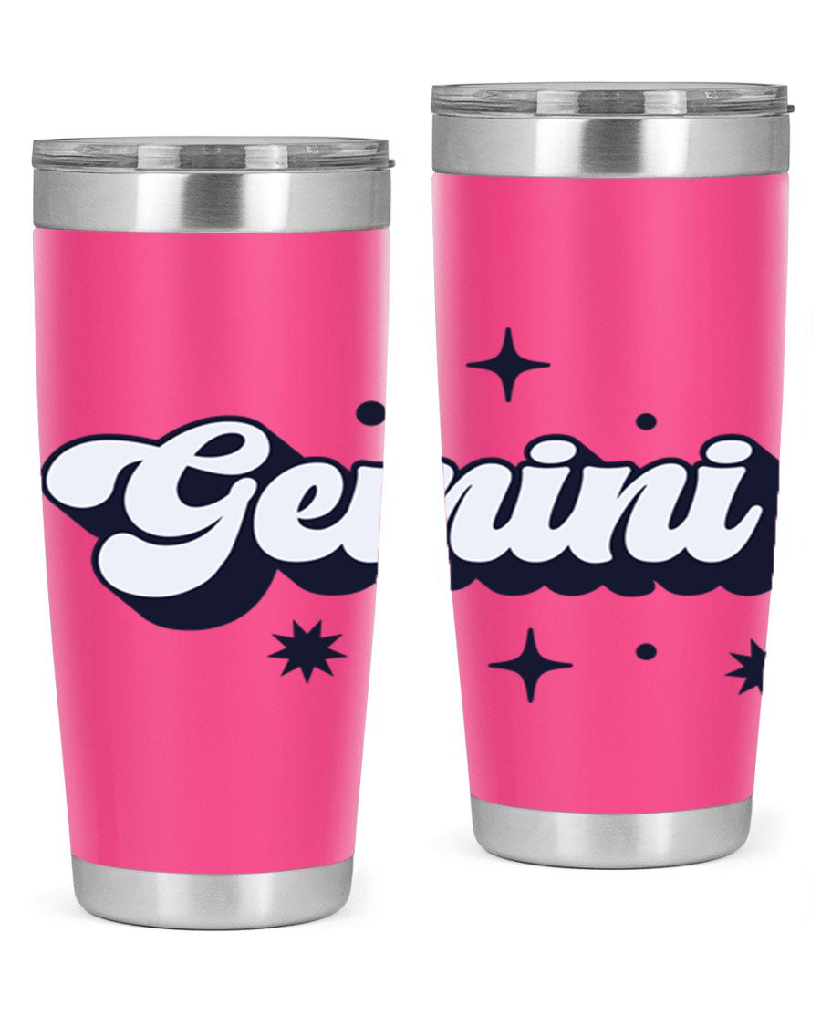 Gemini 240# Zodiac Tumbler in stainless steel with a copper lining, featuring a press-in lid and zodiac design.