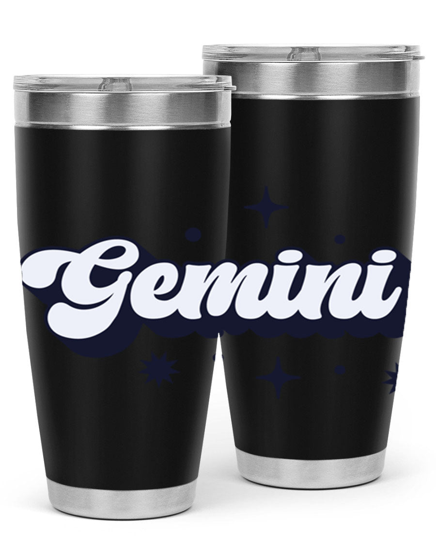 Gemini 240# Zodiac Tumbler in stainless steel with a copper lining, featuring a press-in lid and zodiac design.