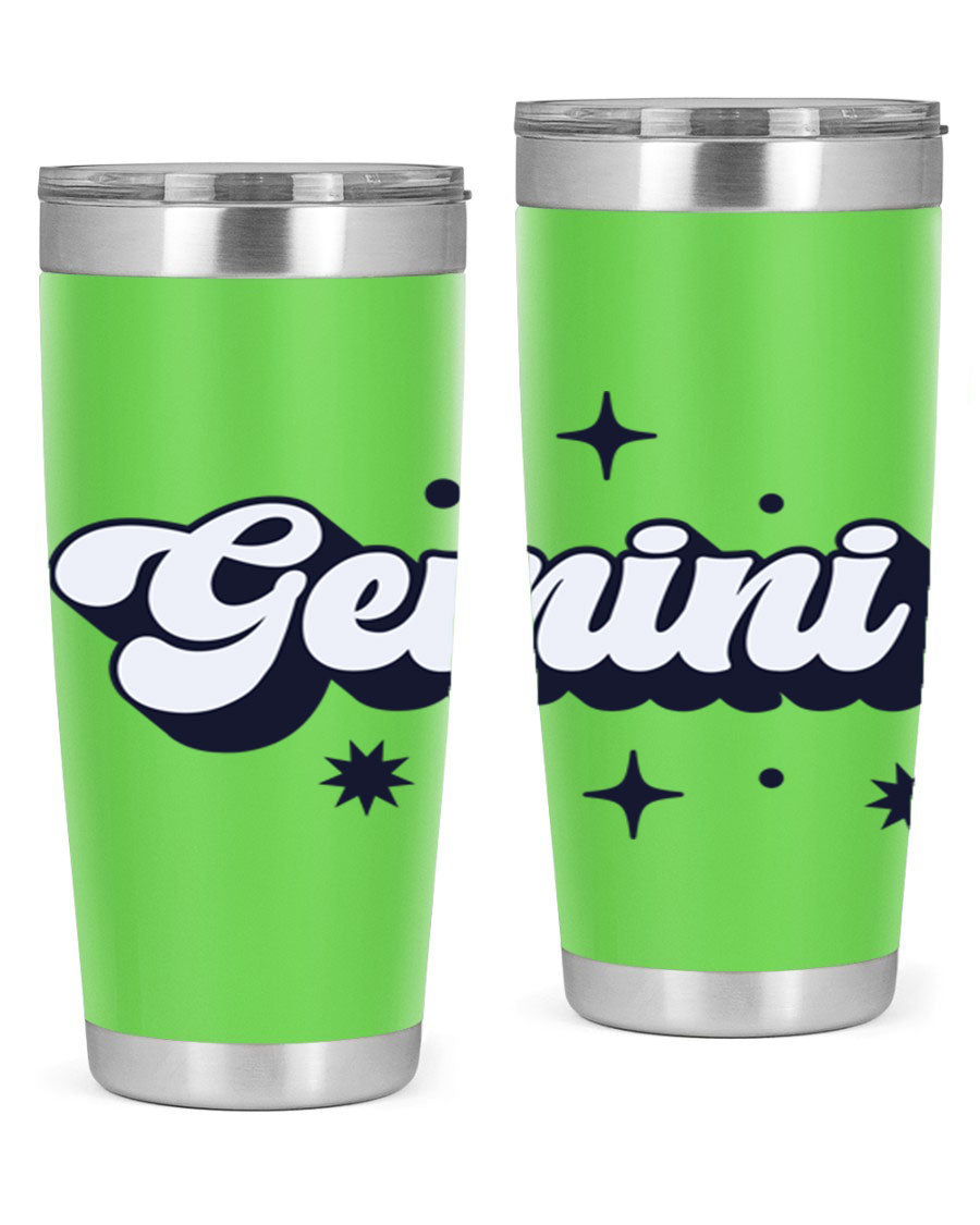 Gemini 240# Zodiac Tumbler in stainless steel with a copper lining, featuring a press-in lid and zodiac design.