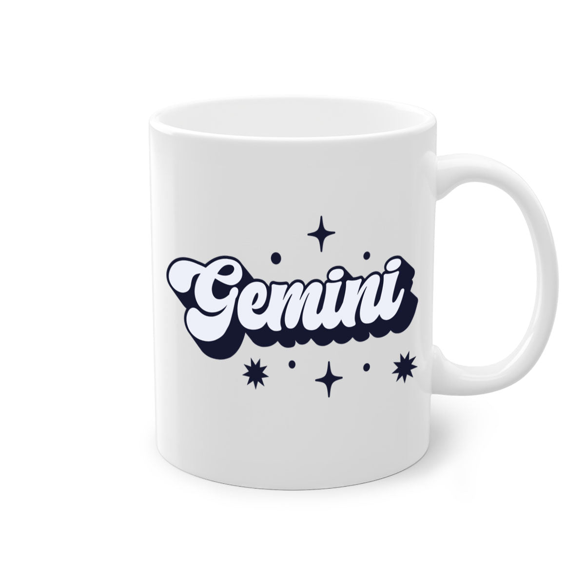 Gemini 240# Zodiac Mug with colorful handle and glossy finish, available in multiple colors and sizes.