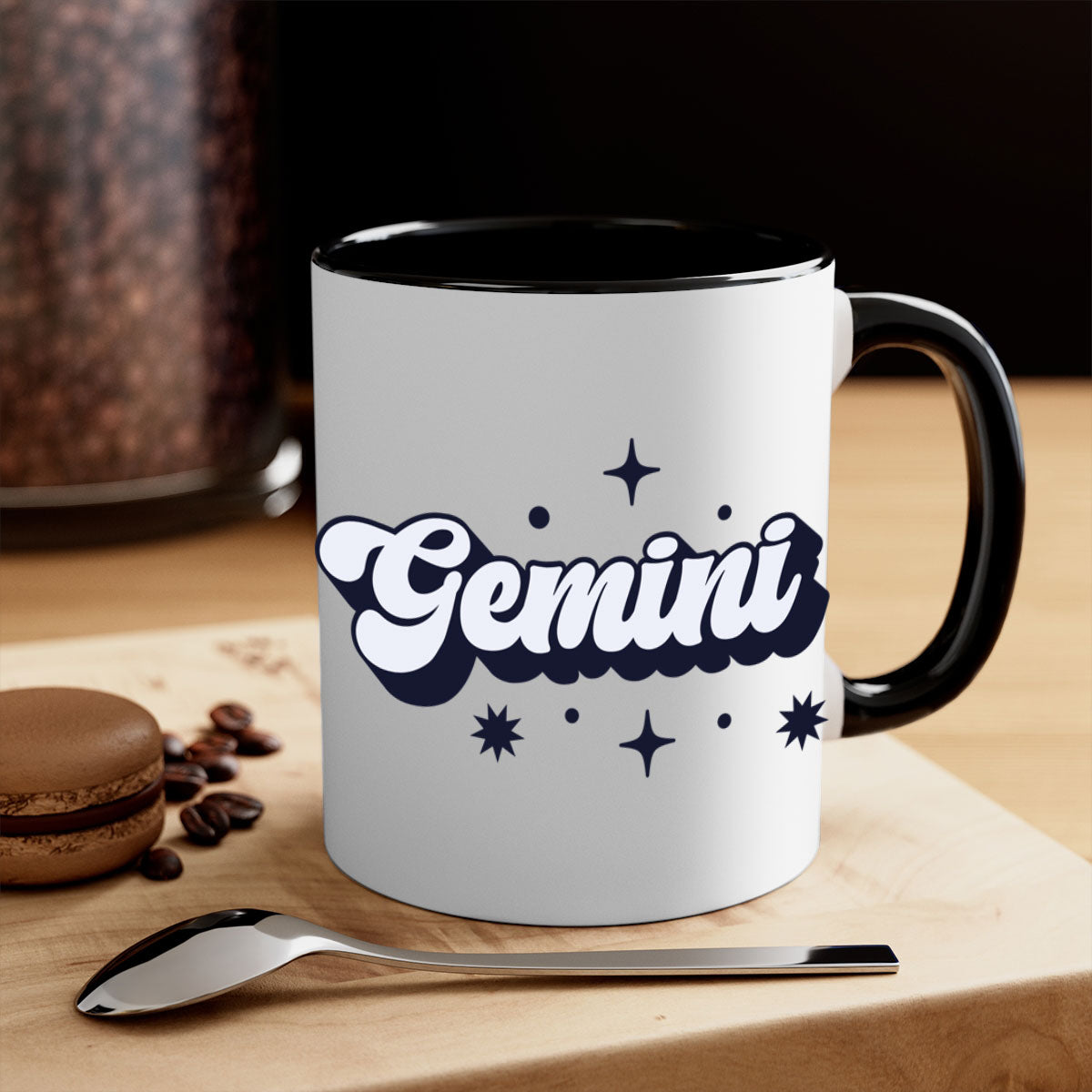 Gemini 240# Zodiac Mug with colorful handle and glossy finish, available in multiple colors and sizes.