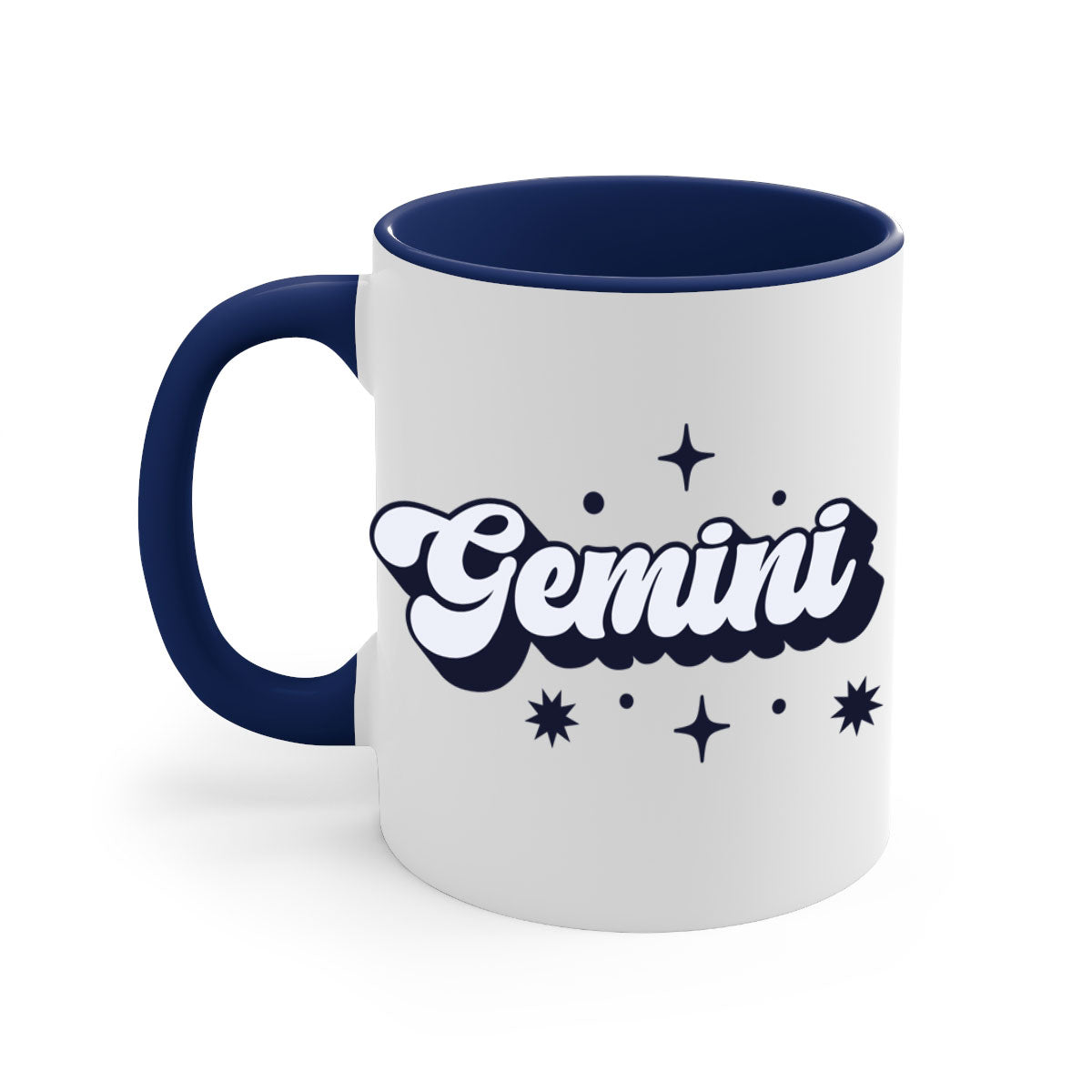 Gemini 240# Zodiac Mug with colorful handle and glossy finish, available in multiple colors and sizes.