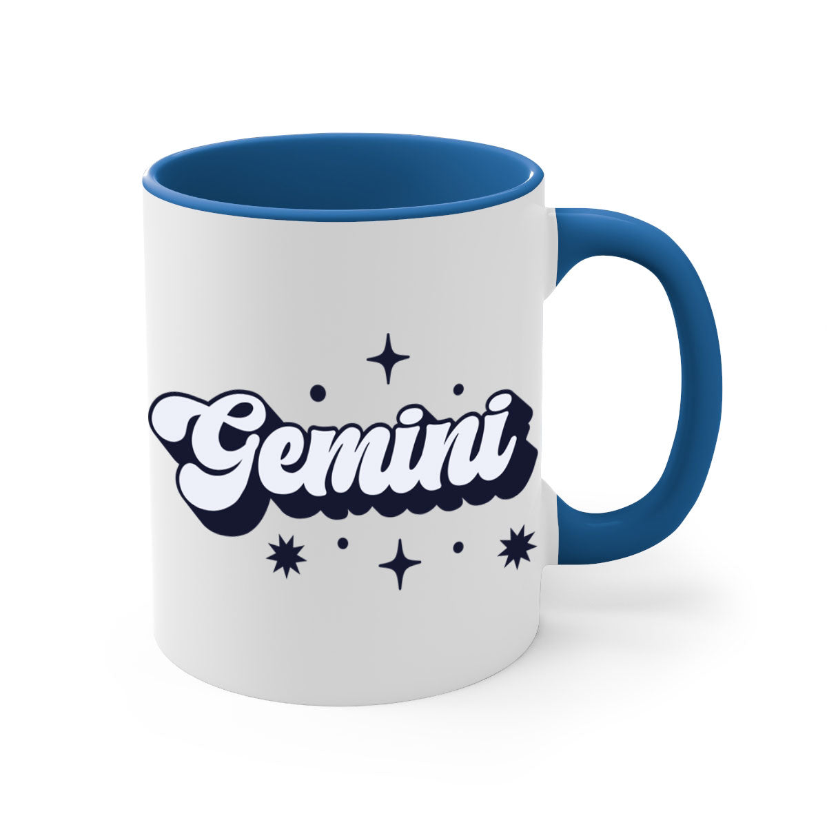 Gemini 240# Zodiac Mug with colorful handle and glossy finish, available in multiple colors and sizes.